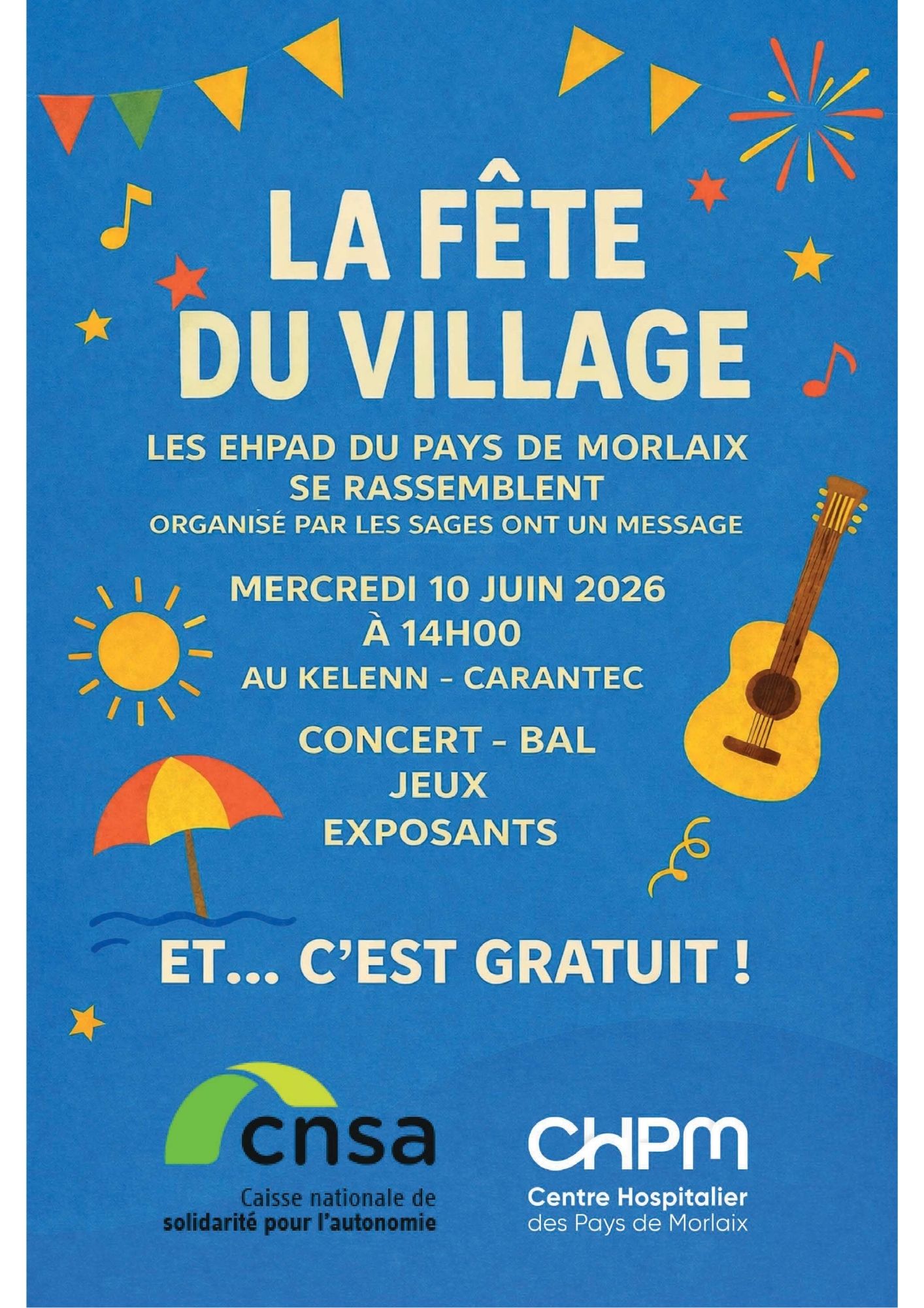 Résidence autonomie: une fête du village à la salle Kelenn à Carantec mercredi 10 juin à partir de 14h00 pour tous !
